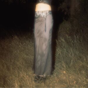 Vintage Lip Service 90s rare garter maxi skirt